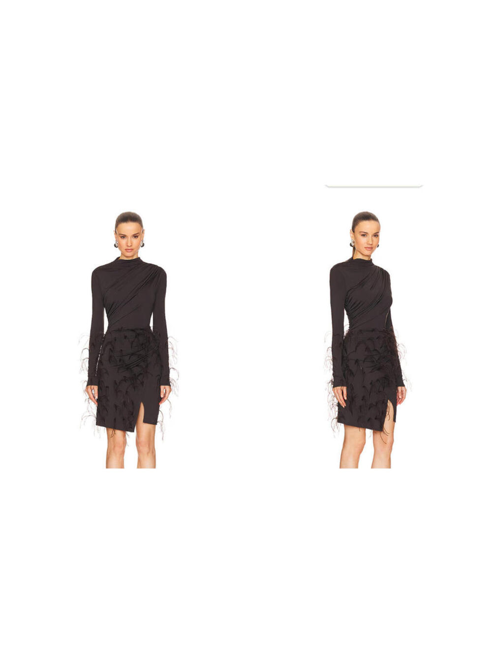 LAPOINTE Draped Feathered Mini Dress, $2,250 NWT, US 2 #2529